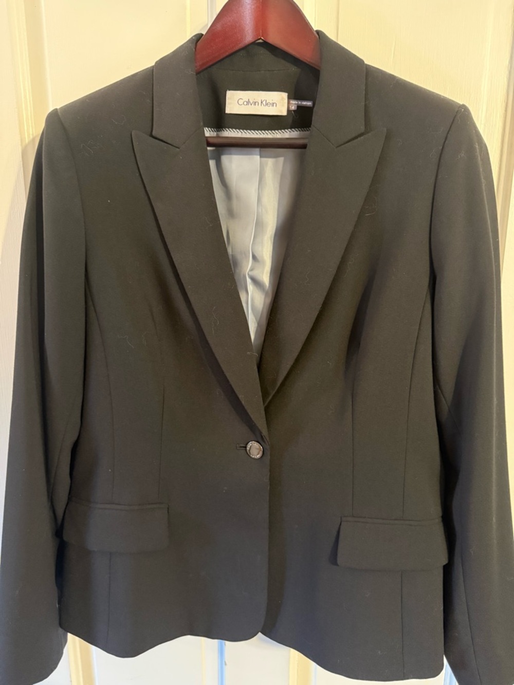 Calvin Klein Black Single-Button Tailored Blazer